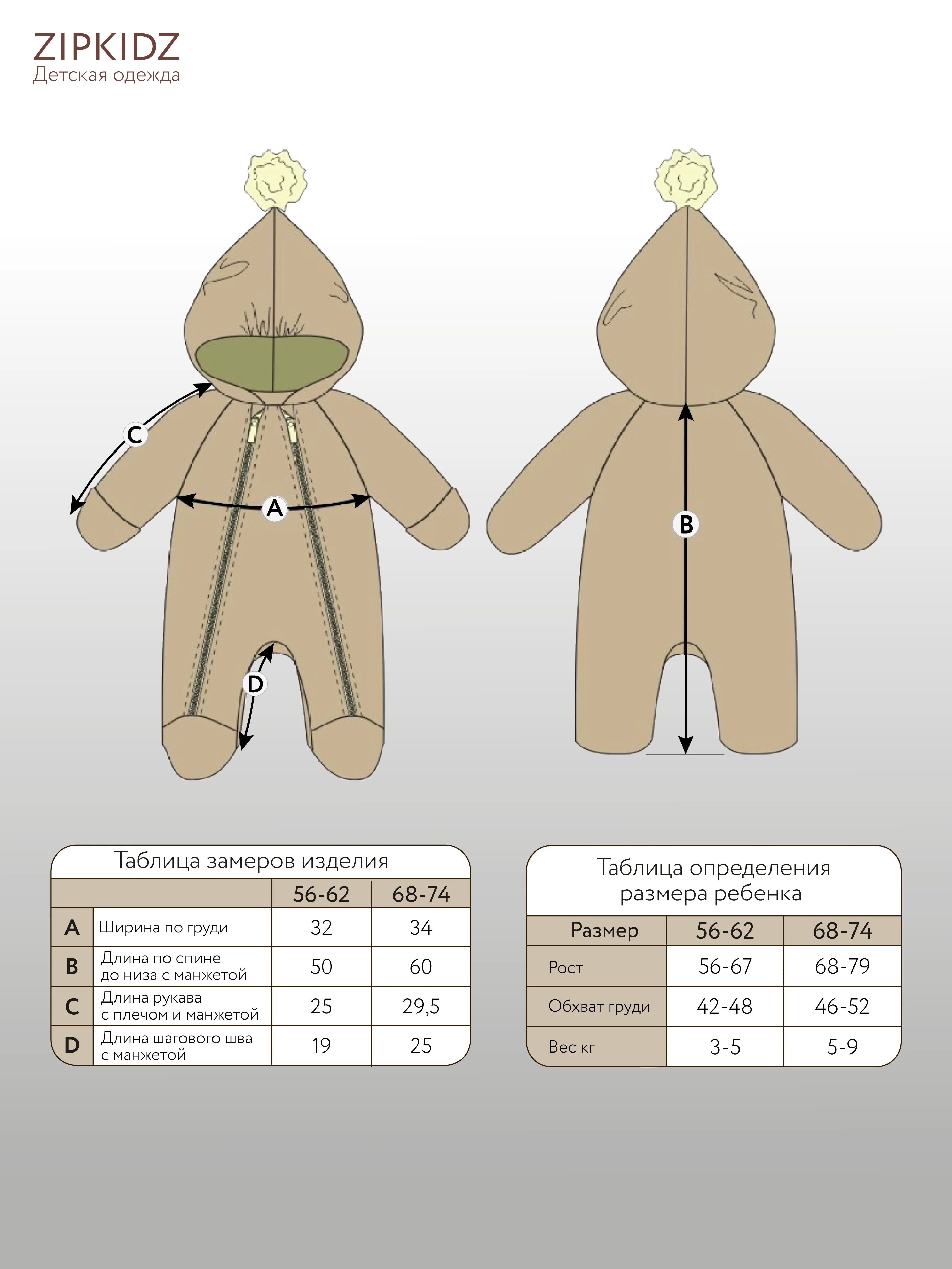 Таблица размеров