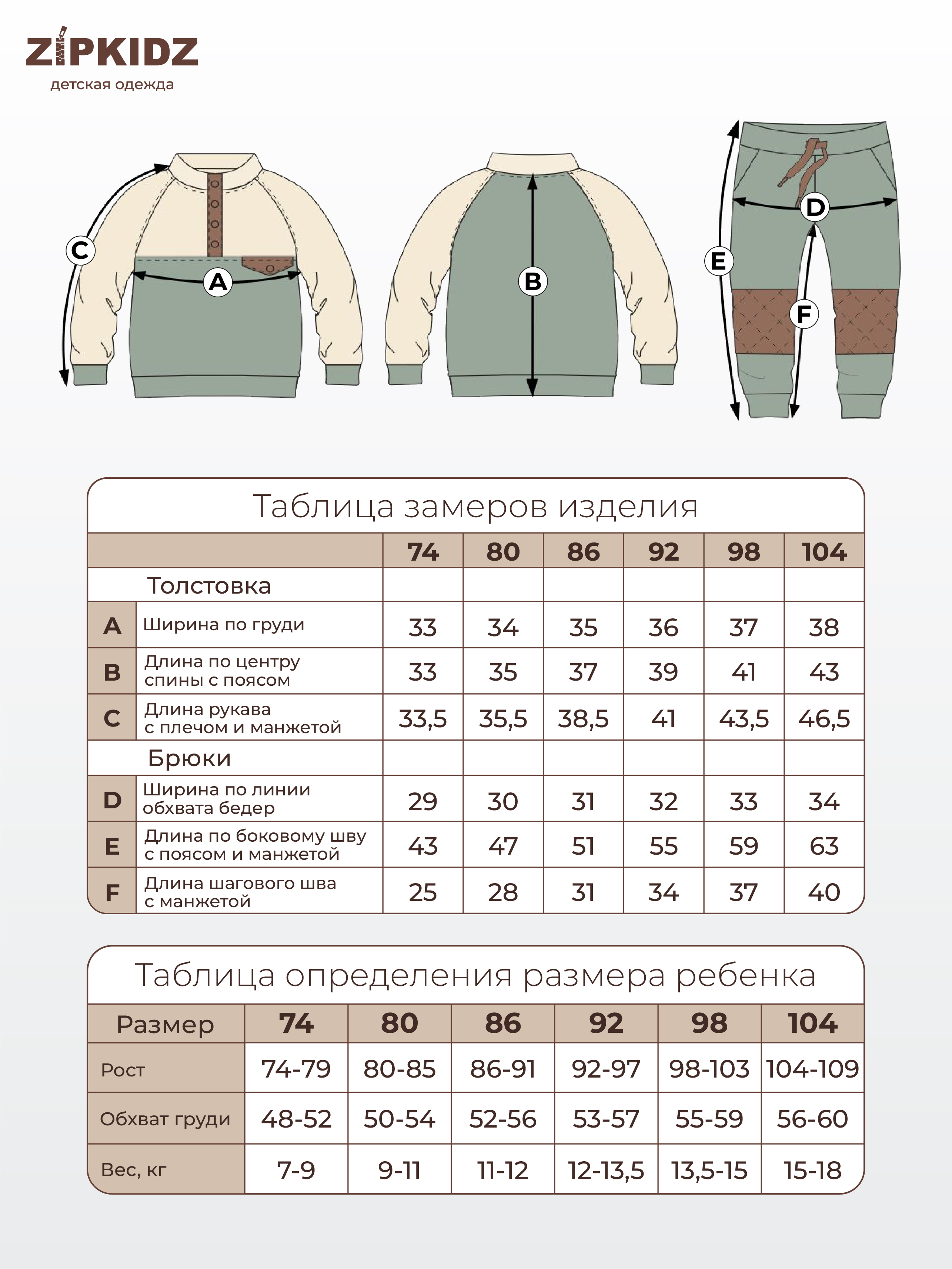 Таблица размеров